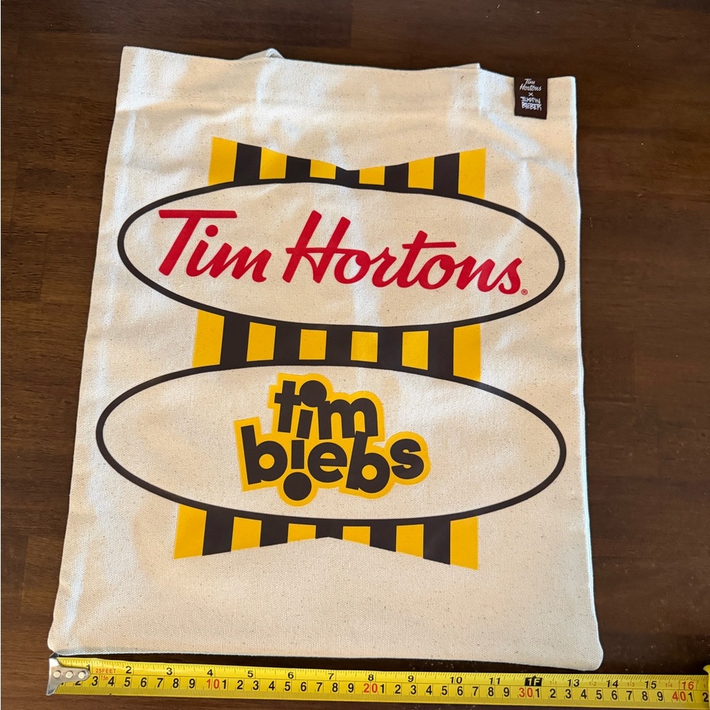 Tim Hortons x Justin Bieber Collab Tim Biebs Canvas Tote Bag - Picture 4 of 4